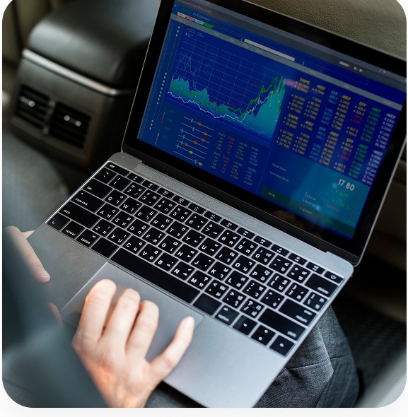 Fintech developer working late in an office