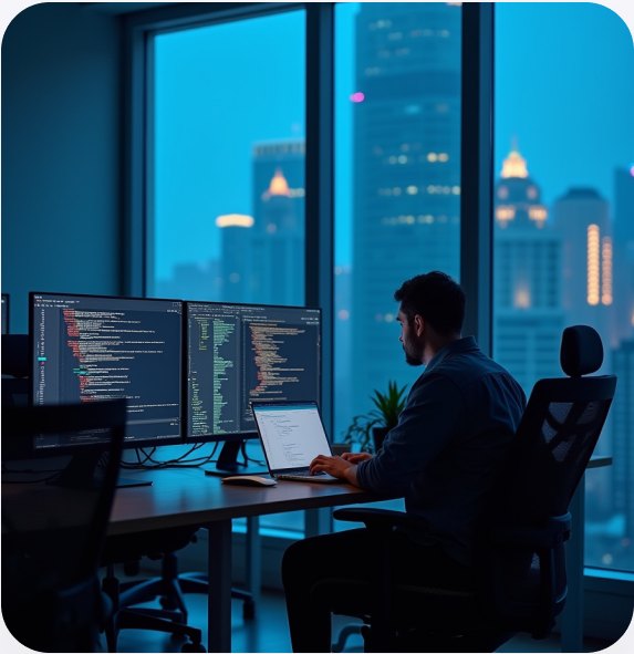 Developer building on the smartIBAN platform at night